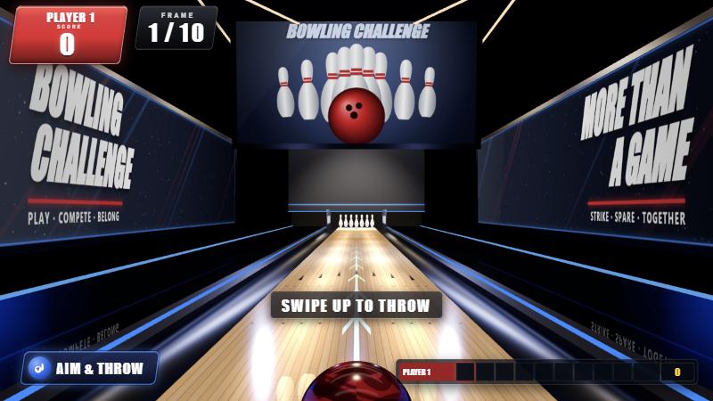 Bowling Challenge: pista de boliche con pantallas en las paredes